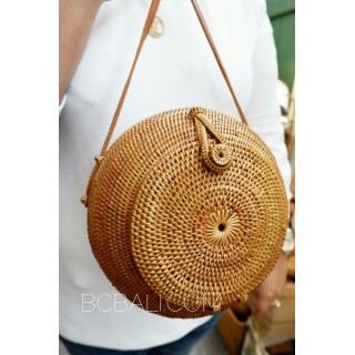 round circle design handmade hand woven ata grass rattan bali